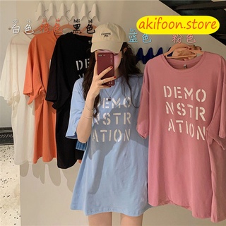 AKIFOON 🌷พร้อมส่ง🌷2229&amp; เสื้อยืดคอกลม oversizes เสื้อผ้าเกาหลีผู้หญิง สีสวยมากกก ไซส์ ใหญ่ เนื้อผ้าดี แขนสั้นแฟชั่น