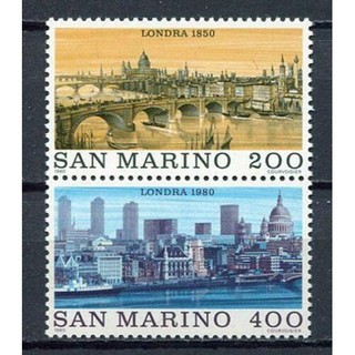 H063 แสตมป์ San Marino ยังไม่ได้ใช้ ชุด World Cities - London เมืองระดับโลก ปี 1980 ยังไม่ได้ใช้ สภาพดี 2 ดวง ครบชุด