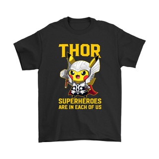 เสื้อยืด พิมพ์ลาย Pika Thor Super Hero Are In Each Of Us Pikachu สําหรับผู้ชาย