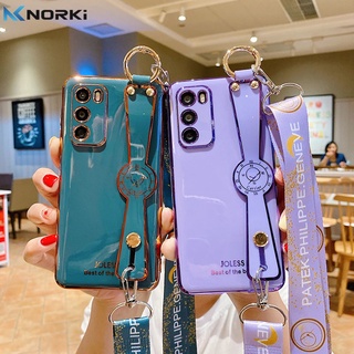 เคสโทรศัพท์มือถือ ซิลิโคนนิ่ม พร้อมสายคล้องมือ สําหรับ Huawei P50 P40 P30 Pro P20 P30 Lite Mate 20 20X