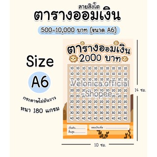 ภาพขนาดย่อของภาพหน้าปกสินค้าA01 ตารางออมเงิน ลายสิงโต ขนาด A6 พร้อมส่ง (ขั้นต่ำ 2 ใบ) จากร้าน velonica.official บน Shopee