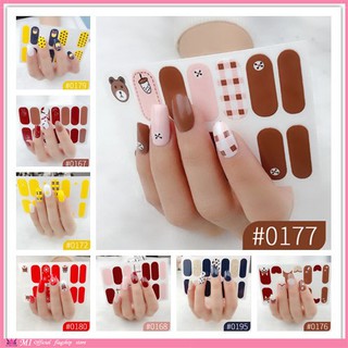 ★★พร้อมส่ง★★【14Pcs 】สติ๊กเกอร์ติดเล็บแฟชั่น กันน้ำสต Nail Sticker สติ๊กเกอร์ติดเล็บลายการ์ตูนน่ารัก