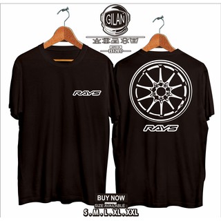 Rays CE28 Car VELG เสื้อยืดลําลอง แขนสั้น คอกลม พิมพ์ลายรถยนต์ 5 ชิ้นS-5XL