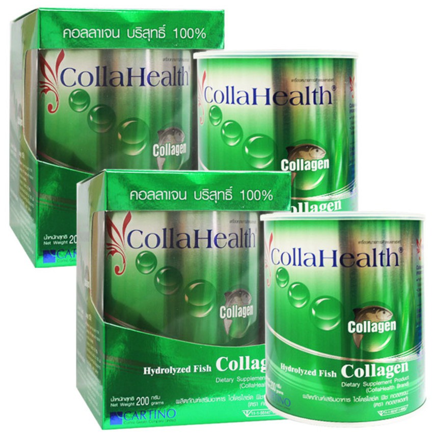 ภาพหน้าปกสินค้าCollahealth Collagen 200 g. คอลลาเฮลล์ (2 กระป๋อง) คอลลาเจนจากปลาทะเล