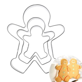 ❤❤ 3pcs Gingerbread Man Boy Girl Fondant Pastry Baking Biscuit Cookie Cutter