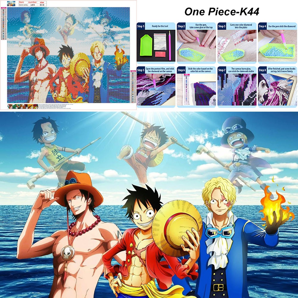 ภาพสินค้าภาพครอสติสคริสตัล ลายอนิเมะญี่ปุ่น One Piece 5 มิติ งาน DIY สำหรับตกแต่งผนัง จากร้าน thebest.th บน Shopee ภาพที่ 6