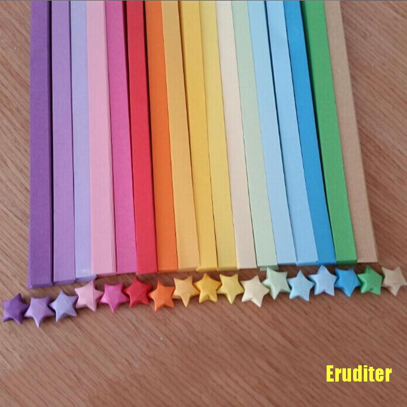 eruditer-origami-แถบริบบิ้นกระดาษพับ-รูปดาวนําโชค-สีพื้น