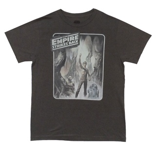 เสื้อยืดโอเวอร์ไซส์เสื้อยืด พิมพ์ลายโปสเตอร์ Star Wars The Empire Strikes Yoda Luke สําหรับผู้ใหญ่S-4XL
