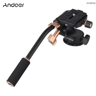 Andoer Q08 S ขาตั้งกล้องอลูมิเนียมอัลลอยด์ 3 - Way Damping Video Head Tripod สําหรับ Dslr