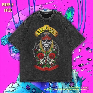 เสื้อยืด ขนาดใหญ่ พิมพ์ลาย Welcome to the Jungle สีม่วง | หินล้างทําความสะอาด | เสื้อวง Guns N Roses | Gnr | เสื้อยืด ขน