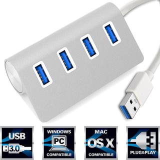 ภาพหน้าปกสินค้าUSB HUB 3.0 5Gbps 4 Ports Splitter Adapter Aluminum Super Speed High Quality Computer ที่เกี่ยวข้อง