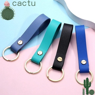 Cactu พวงกุญแจหนัง PU 8 สี หลากสี สไตล์นักธุรกิจ สําหรับห้อยกระเป๋าสตางค์ กุญแจรถยนต์