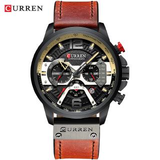 Wristwatch Mens CURREN Top Brand Luxury Sports Watch Men Fashion Leather Watches with Calendar for Men Black Male Clock