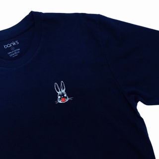 bank’s Small Rabbit T-Shirt Cotton USA เสื้อยืดคอกลมลายกระต่าย เสื้อยืดคุณภาพดี