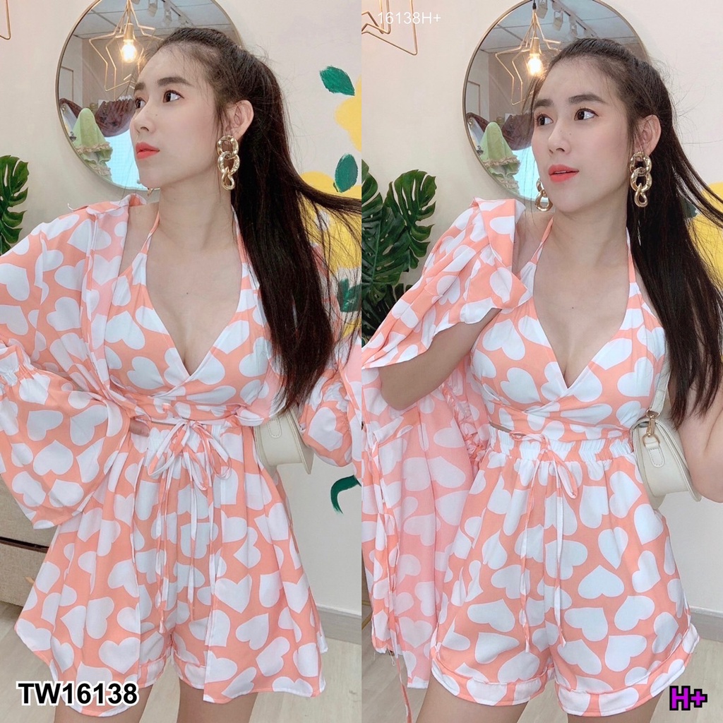 tw16138-เซต-3-ชิ้น-หัวใจ-เสื้อคลุม-บรา-กางเกง-ลายหัวใจ