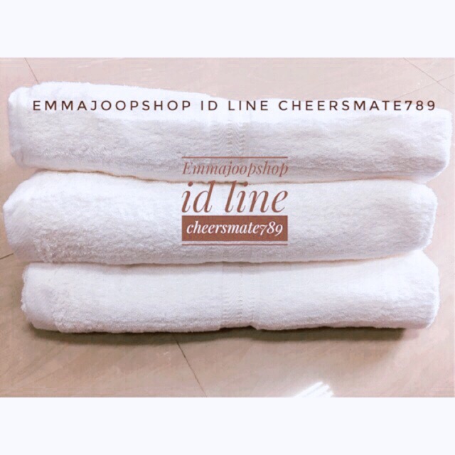 ผ้าขนหนูสีขาว-ทอด้ายเดี่ยวด้ายคู่เนื้อดี-ซัปน้ำดี-ไม่เป็นขน-เนื้อหนา-ฟู-นุ่มมีหลายขนาดค่ะ-24x48-27x54-30x60