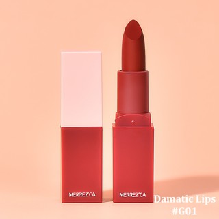 สินค้า Merrezca Dramatic Lips color 3.5g. Merrezca Dramatic Eye eyeshadow 0.5g. ลิปเนื้อแมทนุ่มละเอียด อายแชโดว์ชิมเมอร์ละเอียด