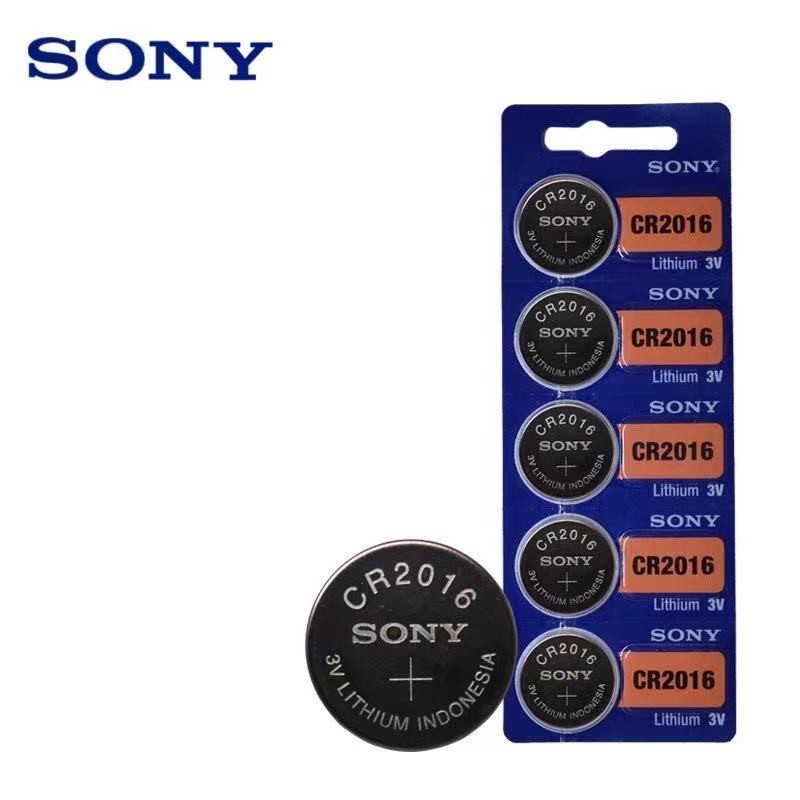 ถ่านกระดุม-sony-รุ่น-cr2016-3v-lithium-battery-1แผง-5ก้อน-สำหรับนาฬิกา-เครื่องคิดเลข-ของเล่น-กล้อง-และอุปกรณ์