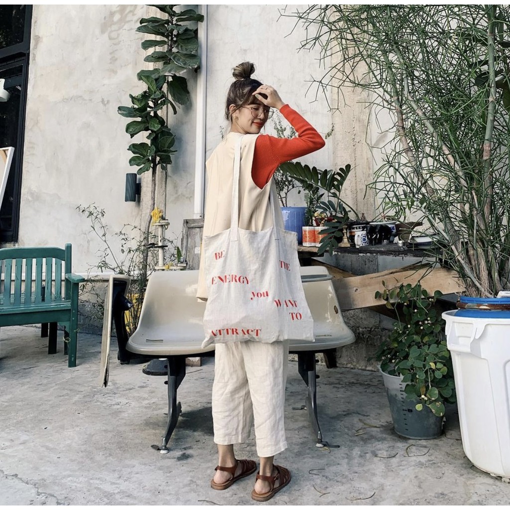 HAY PLUS / TOTE BAG LINEN 100% | Shopee Thailand