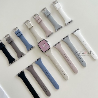 【11 สี】สายนาฬิกาข้อมือซิลิโคน โลหะ บาง สําหรับ iwatch band 45 มม. 41 มม. 44 มม. 40 มม. 38 มม. 42 มม. iwatch series 8 7 6 5 SE 4 3 2