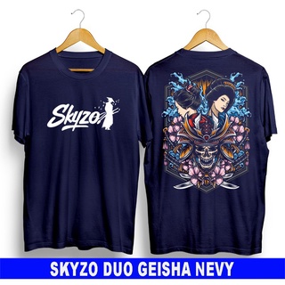 เสื้อยืดผ้าฝ้ายพิมพ์ลายขายดี ใหม่ เสื้อยืด ผ้าฝ้าย พิมพ์ลาย skyzo duo geisha 30s samurai อินเทรนด์