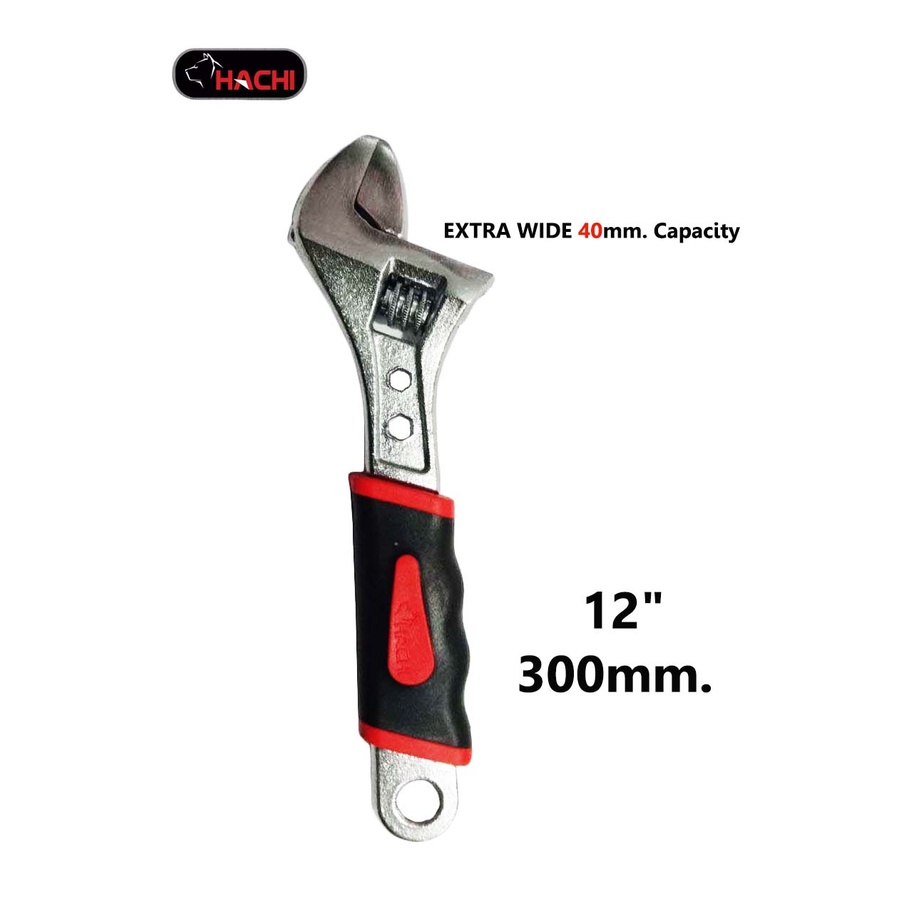 ประแจเลื่อนด้ามหุ้มยาง-hachi-ขนาด-12-นิ้ว-adjustable-wrench