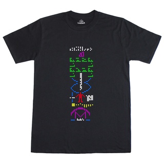 เสื้อเด็กหญิง - ข้อความ Arecibo ระหว่างดวงดาวข้อความพื้นที่ Geek ผู้ชายปกติพอดีเสื้อยืดสีดํา