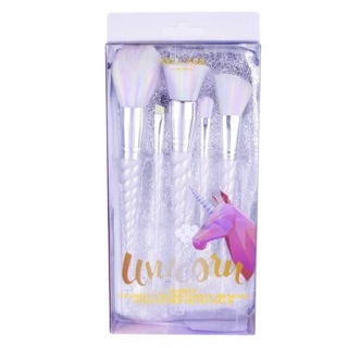 Nee Cara Colorful Unicorn Makeup Brush With Leather Travel Pouch