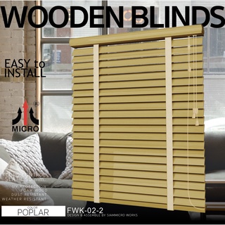 มู่ลี่ไม้ FWK-02 โฟมวู๊ด ไมโคร (DIY.) สี POPLAR  Foam wood blinds