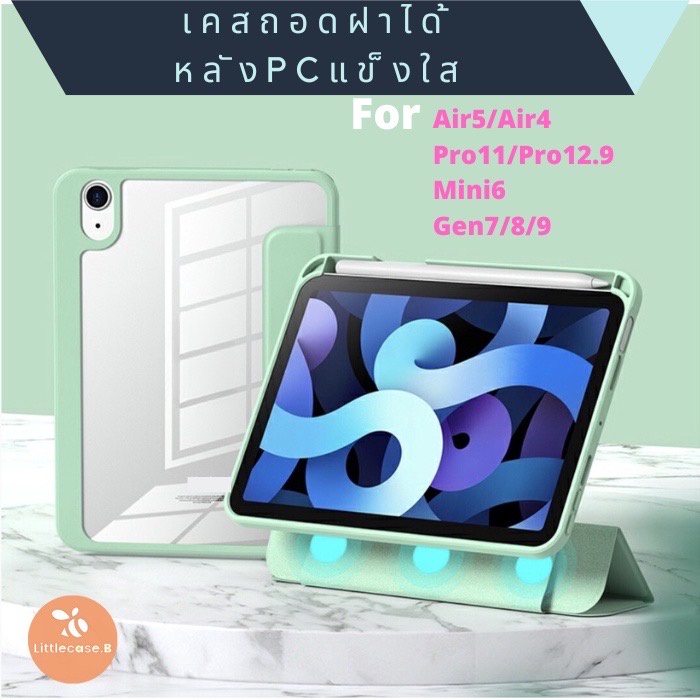 ภาพหน้าปกสินค้าเคสสำหรับไอแพด "รุ่นถอดฝาได้ หลังPCใส แข็งกันงอ" For iPad Air 4-5 / Pro11 /Gen9 /mini6  พร้อมส่ง