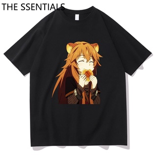 เสื้อยืดผู้ชาย เสื้อยืด พิมพ์ลายอนิเมะ The Rising of The Shield Hero Naofumi Raphtalia สําหรับผู้ชาย และผู้หญิง S-5XL