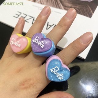 สินค้า Somedayzl แหวนอะคริลิครูปหัวใจเครื่องประดับแฟชั่นสไตล์เกาหลีสําหรับผู้หญิง