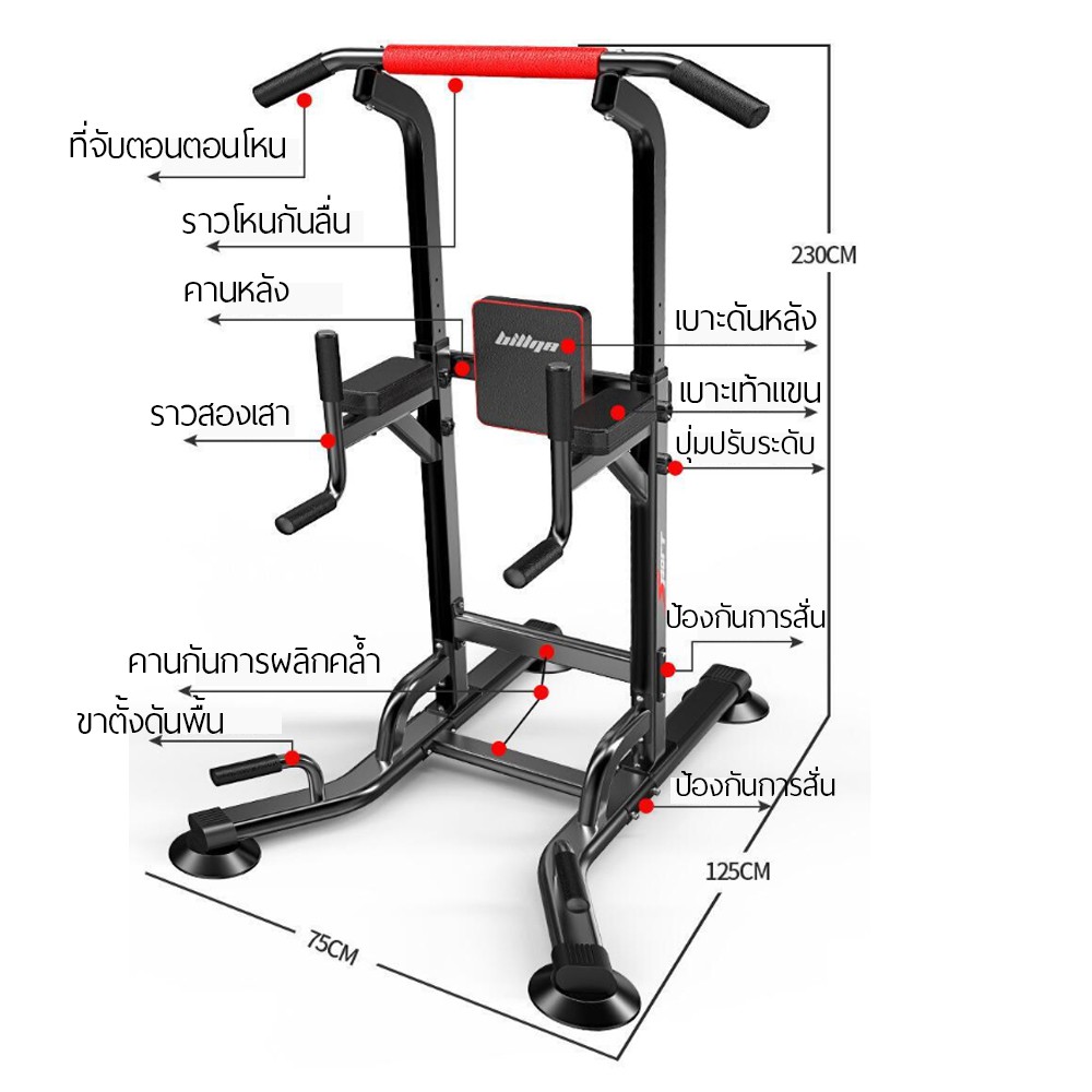 บาร์โหน-all-in-one-บาร์โหนตั้งพื้น-บาร์ดึงข้อแบบตั้งพื้น-บาร์โหนมีเบาะหลังเบาะรองแขน-บริหารหน้าท้อง-ดึงข้อ