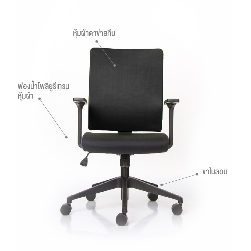 Modernform เก้าอี้สำนักงาน เก้าอี้ทำงาน เก้าอี้ออฟฟิศ เก้าอี้พนักพิงกลาง เก้าอี้สีดำ นั่งทำงานอย่างเพลิดเพลินแสนสบาย พักทุกสัดส่วนของร่างกายในยามที่ต้องการ แขนปรับไม่ได้ ขาไนลอน เบาะผ้าดำ พนักหุ้มผ้าตาข่ายดำ รุ่น PI https://lnwchill.com