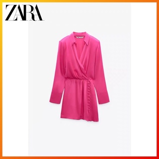 Zara ใหม่ ชุดเดรส กระดุมสองแถว แฟชั่นฤดูหนาว สําหรับผู้หญิง