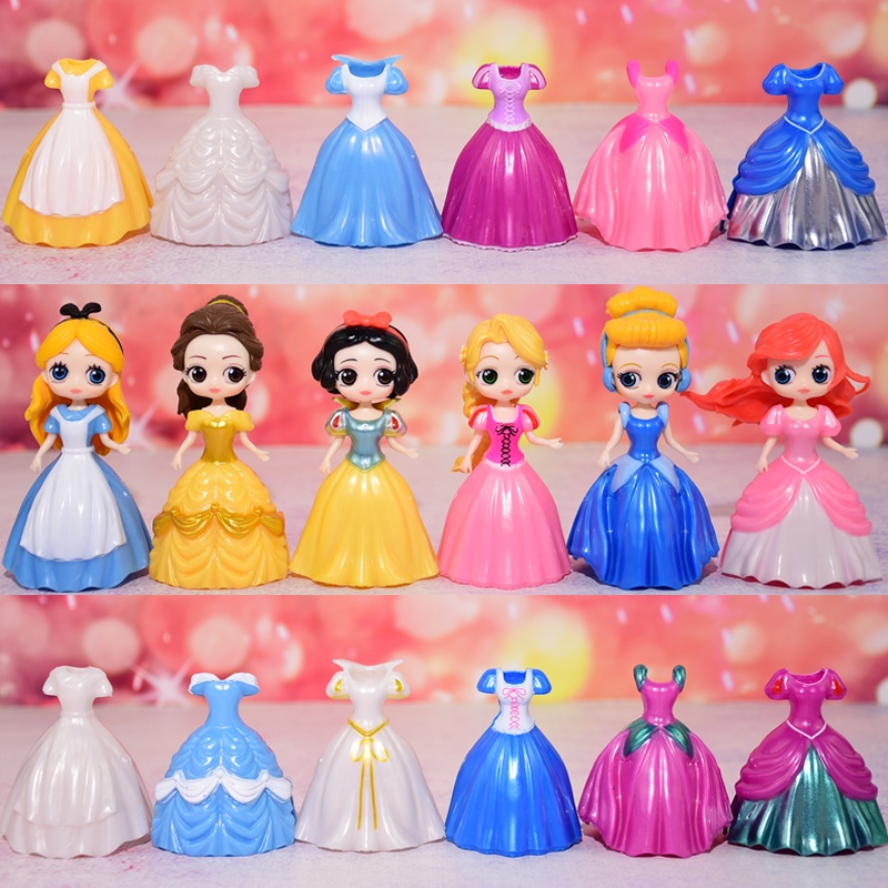 รูปภาพสินค้าแรกของโมเดล เจ้าหญิงเปลี่ยนชุด ตุ๊กตาเจ้าหญิง เปลี่ยนชุดได้ Disney Princess แต่งตัวตุ๊กตา 1 เซ็ทมี เจ้าหญิง 6 ตัว 18 ชุด