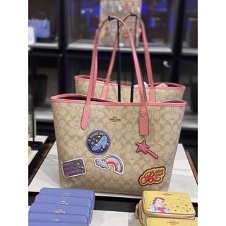 Outlet ส่วนลด🌈 COACH C3724 Disney กระเป๋าสตรีคลาสสิค/กระเป๋าโท้ท