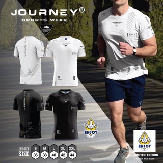 Journey เสื้อกีฬาผู้ชาย ผู้หญิง (เสื้อพิมพ์ลาย JBW) ใส่วิ่ง ออกกำลังกาย ผ้าไมโครสปอร์ต เบาสบายระบายอากาศ พิมพ์ลายทั้งตัว