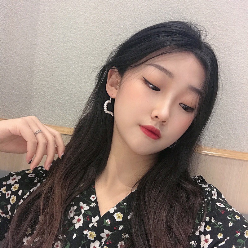 พร้อมส่ง-ต่างหูห่วงไข่มุกหัวใจ-สไตล์-เกาหลี-เครื่องประดับ-earring-jewelry-สำหรับผู้หญิง