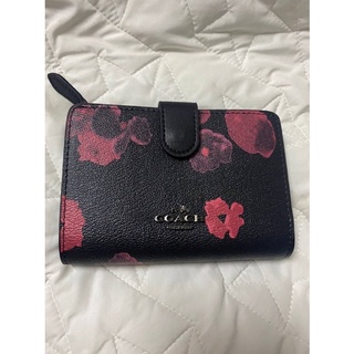 COACH Medium corner zip wallet อะไหล่ดำ