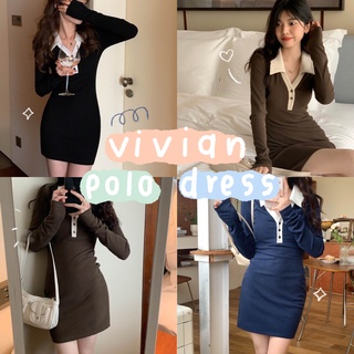 ภาพหน้าปกสินค้าchuuchop_พร้อมส่ง(C7759) 🌷📘 VIVIAN polo dress มินิเดรสสั้นแขนยาวผ้าลูกฟูกแต่งสีทูโทน มี3สี 2ขนาด ที่เกี่ยวข้อง