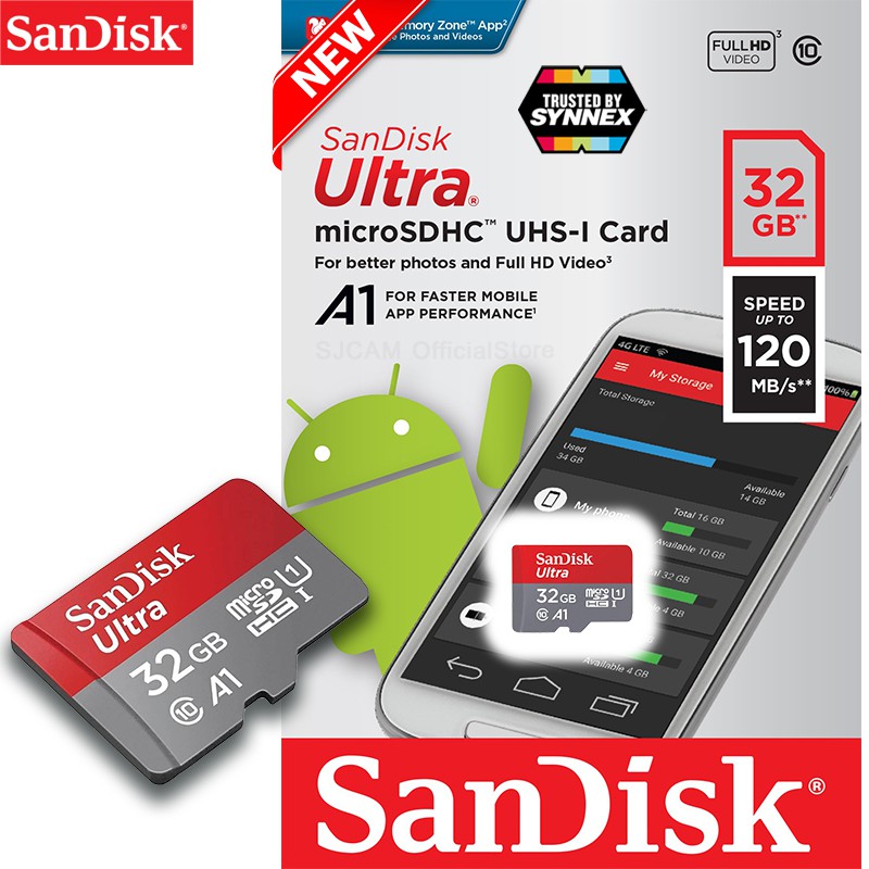 ภาพสินค้าSanDisk Ultra Micro SD Card SDHC 32GB Class10 120MB/s A1 (SDSQUA4-032G-GN6MN) เมมโมรี่การ์ด โทรศัพท์ มือถือ ประกัน Synnex 10 ปี จากร้าน sjcam_officialstore บน Shopee ภาพที่ 7