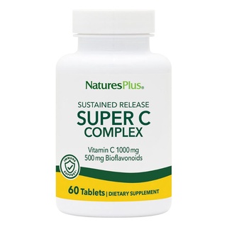 NaturesPlus Sustained Release Super C Complex วิตามินซี ไบโอฟลาโวนอยด์ Nature s plus C 1000 mg with 500 mg Bioflavonoids