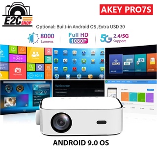 โปรเจคเตอร์ Shutter B AKEY PRO7s Projector Full HD 8800Lumen (Android 9.0) ประกัน 1 ปี