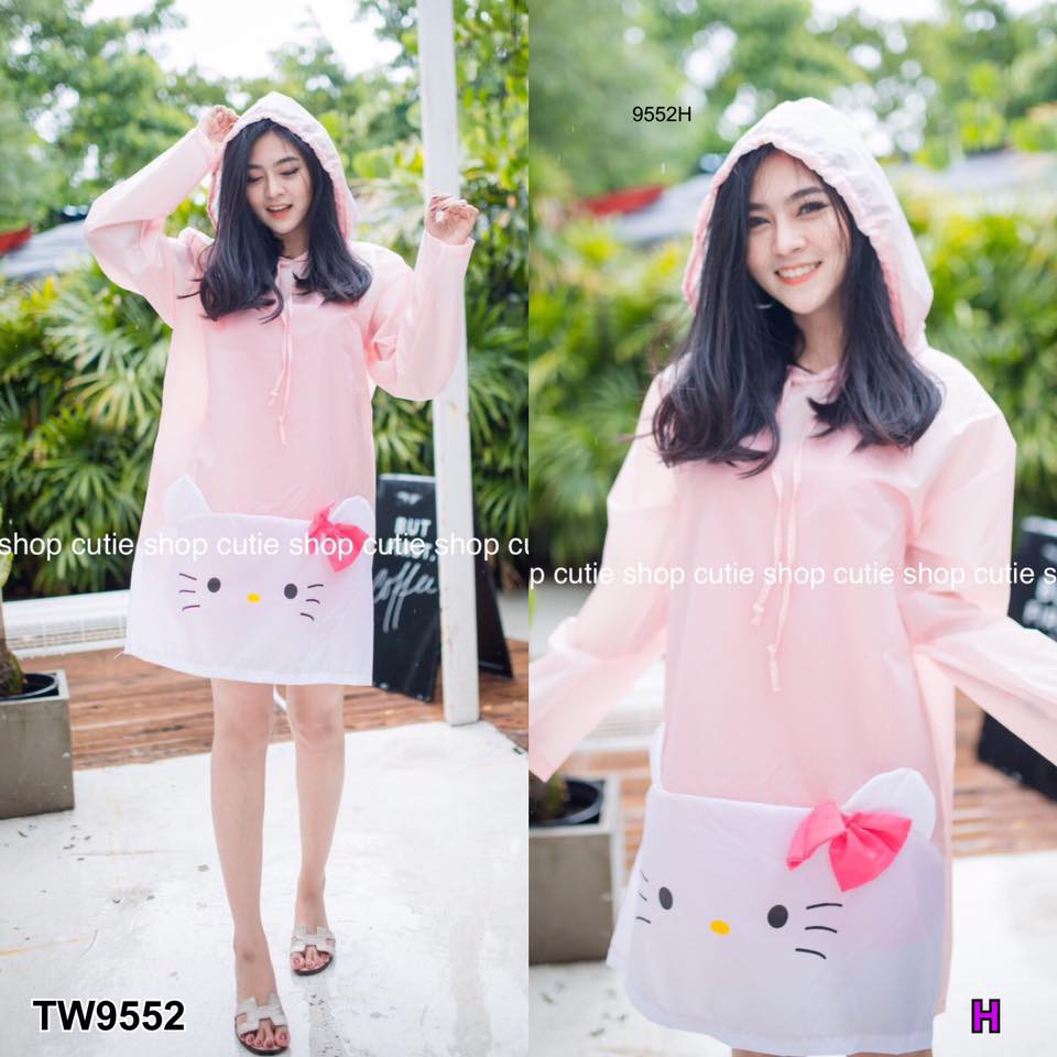 เสื้อกันฝนผ้าร่มสกรีนลายการ์ตูน-tw9552