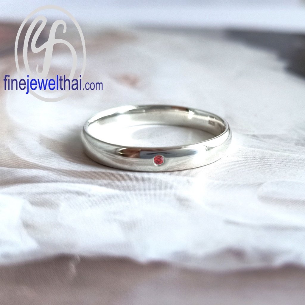 finejewelthai-แหวนทับทิม-ทับทิม-แหวนพลอย-แหวนเงินแท้-พลอยประจำเดือนเกิด-ruby-silver-ring-birthstone-r3068rb