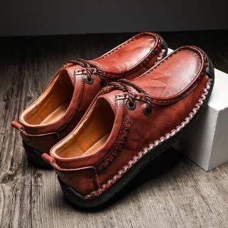 สินค้า แฟชั่นผู้ชายเท้ากว้างธุรกิจรองเท้าหนังเกาหลีสไตล์เยาวชนนุ่มด้านล่างไขมันเท้าสี่ฤดูกาลรองเท้าลำลอง men leather shoes
