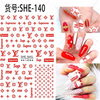 Yalayee [สติกเกอร์ติดเล็บ] สติกเกอร์โลโก้จําลอง SHE117-144