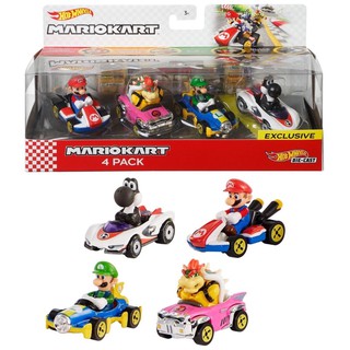 แท้ 100% จากญี่ปุ่น ฮอตวิล รถมาริโอ้ คาร์ท เซ็ต 4 ชิ้น Hot Wheels Mario Kart 4 Mattel Minicar Set (GLN53)