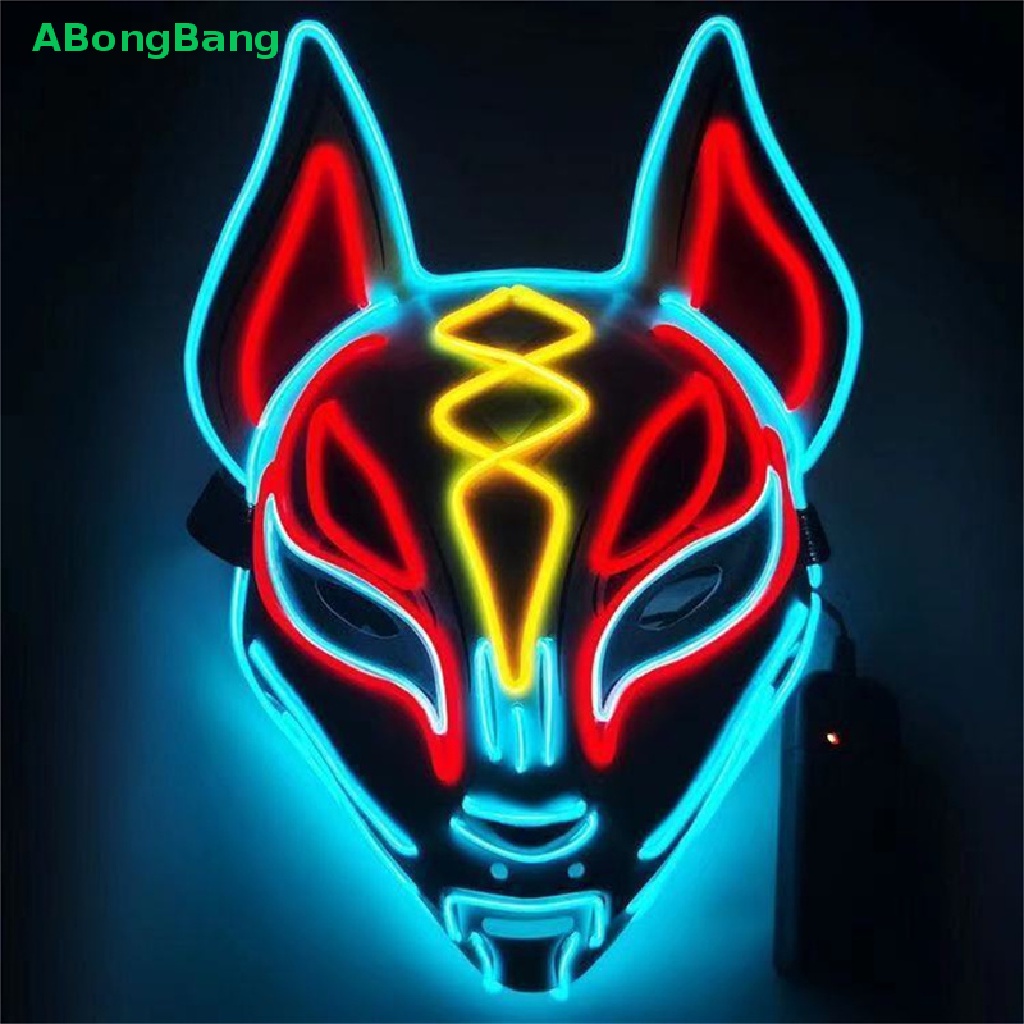 abongbang-หน้ากากคอสเพลย์-รูปสุนัขจิ้งจอก-มีไฟนีออน-led-สไตล์ญี่ปุ่น-สําหรับปาร์ตี้ฮาโลวีน